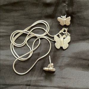 Butterfly silver necklace